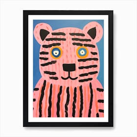 Pink Polka Dot Bengal Tiger 3 Art Print