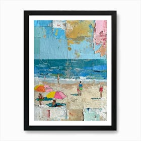 Retro Beach Scene 3 Art Print