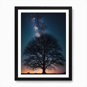 Tree In The Night Sky 2 Art Print