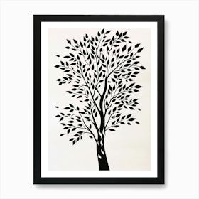 Poplar Tree Simple Geometric Nature Stencil 4 Art Print