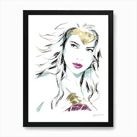Wonder Woman (Gal Gadot) C - Retro 80s Style Art Print