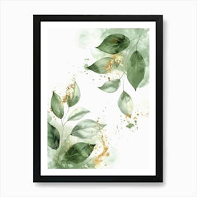 Watercolor Leaves 15 Art Print