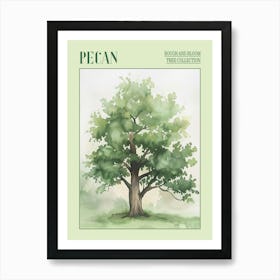 Pecan Tree Atmospheric Watercolour Painting 4 Poster Art Print