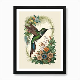 Hummingbird botanical flower beauty 10 Art Print