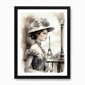 Victorian Lady In Paris art print Art Print