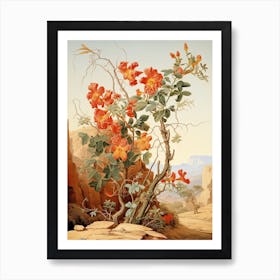 Chinese Trumpet Vine  Flower Victorian Style 0 Art Print