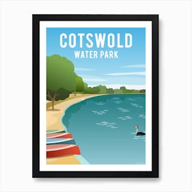 Cotswold Water Park Beach Lake Art Print