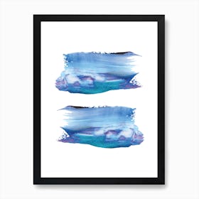 Realistic Blue Purple Paint Strokes Art Print