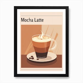 Mocha Latte Midcentury Modern Poster Art Print