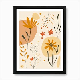 Abstract Florals 1 Art Print