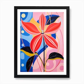 Gloriosa Lily 1 Hilma Af Klint Inspired Pastel Flower Painting Art Print