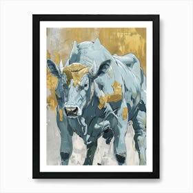 Cow Precisionist Illustration 2 Art Print