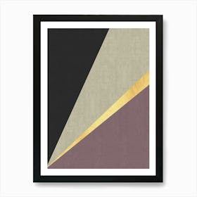 Golden geometric stroke 2 Art Print