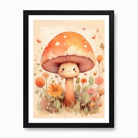 Cute Mushroom Nursery 7 Art Print