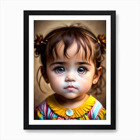 Little Girl With Big Eyes Art Print