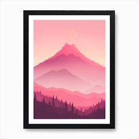 Misty Mountains Vertical Background In Pink Tone 9 Art Print