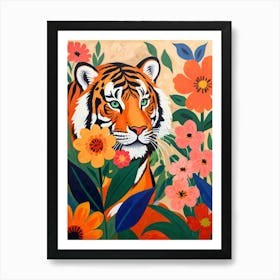 Tiger In The Garden Art Print