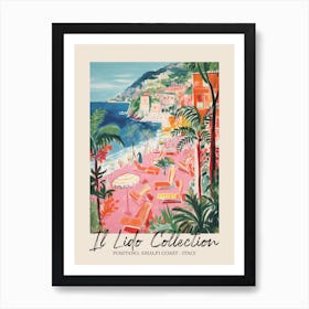 Positano, Amalfi Coast   Italy Il Lido Collection Beach Club Poster 1 Art Print