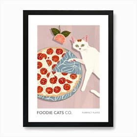 Foodie Cats Co Cat And Pizza 4 Art Print