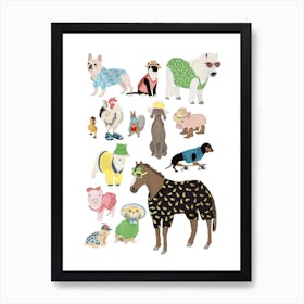 Summer Holiday Animals Art Print