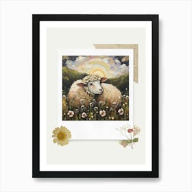 Scrapbook Sheep Fairycore Painting 3 Art Print