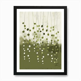 String Of Pearls Plant Minimalist Illustration 2 Art Print