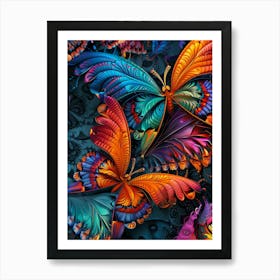 fractal butterflies Art Print