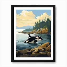 Orca Whale With Rocking Background Art Print