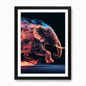 Elephant In Flames Art Print