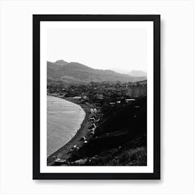 Black And White Photo Of A Beach Art Print