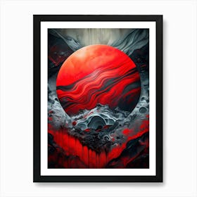 Red Art Abstract Art Print