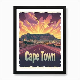 Aihrgdesign A Vintage Travel Poster Of Cape Town Featuring Th Cde277db 8e91 405d A7ed 4bd3e349b374 1 Art Print