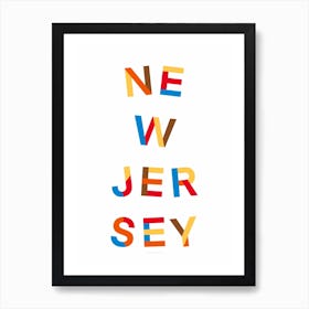 New Jersey State Flag Colours Art Print