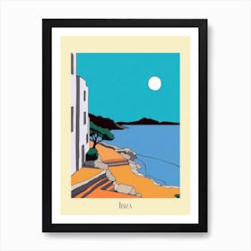 Poster Of Minimal Design Style Of Ibiza, Spain 2 Art Print