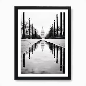 Washington Dc Usa Black And White Analogue Photograph 2 Art Print