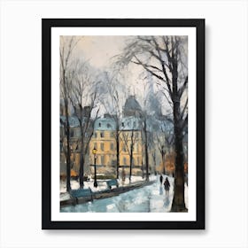 Winter City Park Painting Luxembourg Gardens Paris 2 Art Print