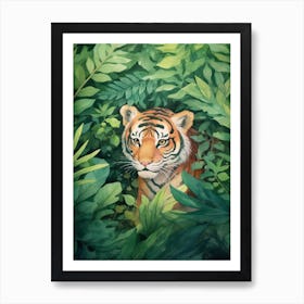 Tiger In The Jungle Watercolour 2 Art Print