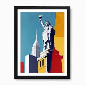 Statue of Liberty In New York City, Minimalism Art Print