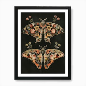 Nocturnal Butterfly William Morris Style 6 Art Print