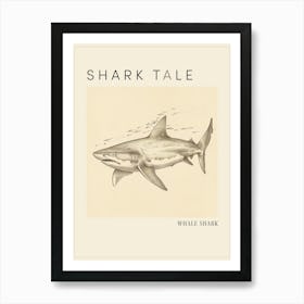 Whale Shark Vintage Illustration 1 Poster Art Print