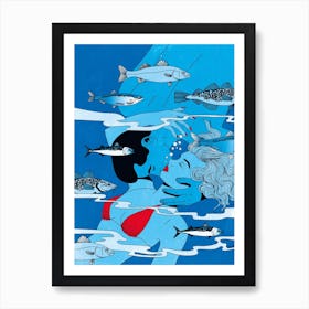 Lovers Underwater Art Print