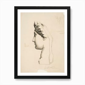 Female Head (1886), Pekka Halonen Art Print