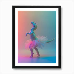Toy Pastel Dinosaur Dancing In A Tutu 1 Art Print