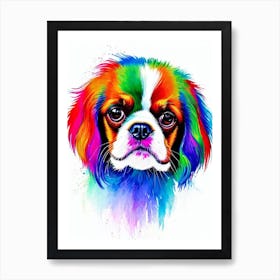 English Toy Spaniel Rainbow Oil Painting Dog Art Print