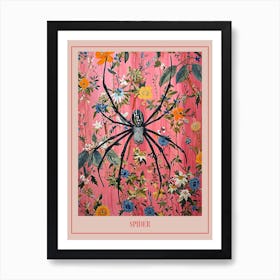 Floral Animal Painting Spider 4 Poster Affiche