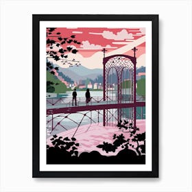 Iron Bridge England Colourful 1 Art Print