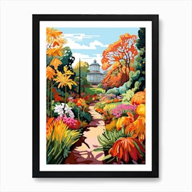 Royal Botanic Gardens, Melbourne, Australia In Autumn Fall Illustration 0 Art Print