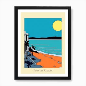 Poster Of Minimal Design Style Of Playa Del Carmen, Mexico 2 Art Print