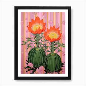Mexican Style Cactus Illustration Melocactus Cactus 2 Art Print
