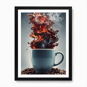 Coffee cup full an steaming Art Print